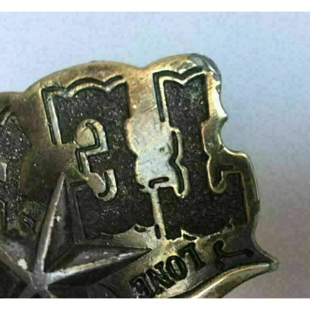 VTG 1980 USA State of Texas Lone Star Longhorn Cowboy Rodeo Metal Belt Buckle
